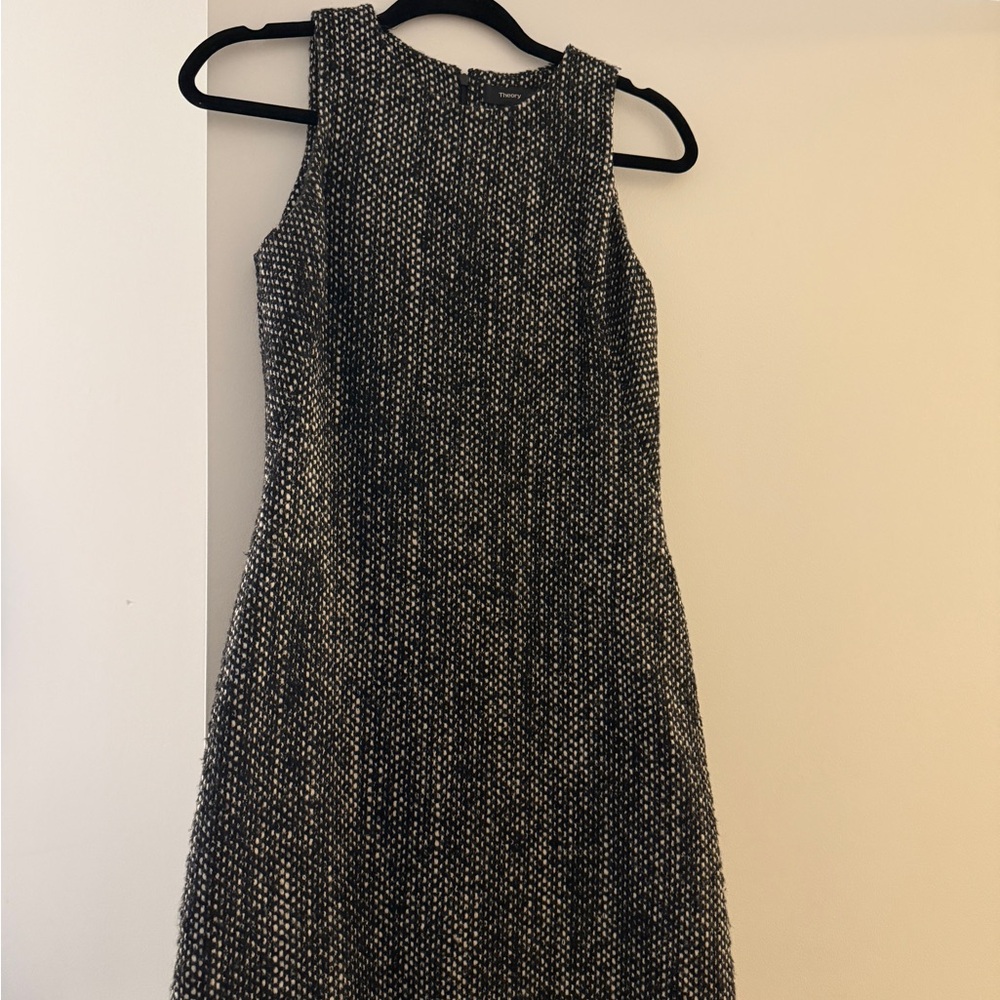 Theory Black and White Tweed Dress